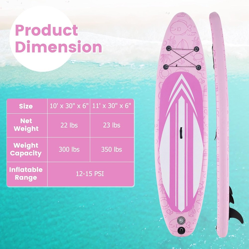 Paddle Board,Inflatable Stand Up Paddle Board with SUP Accessories,Removable Fin