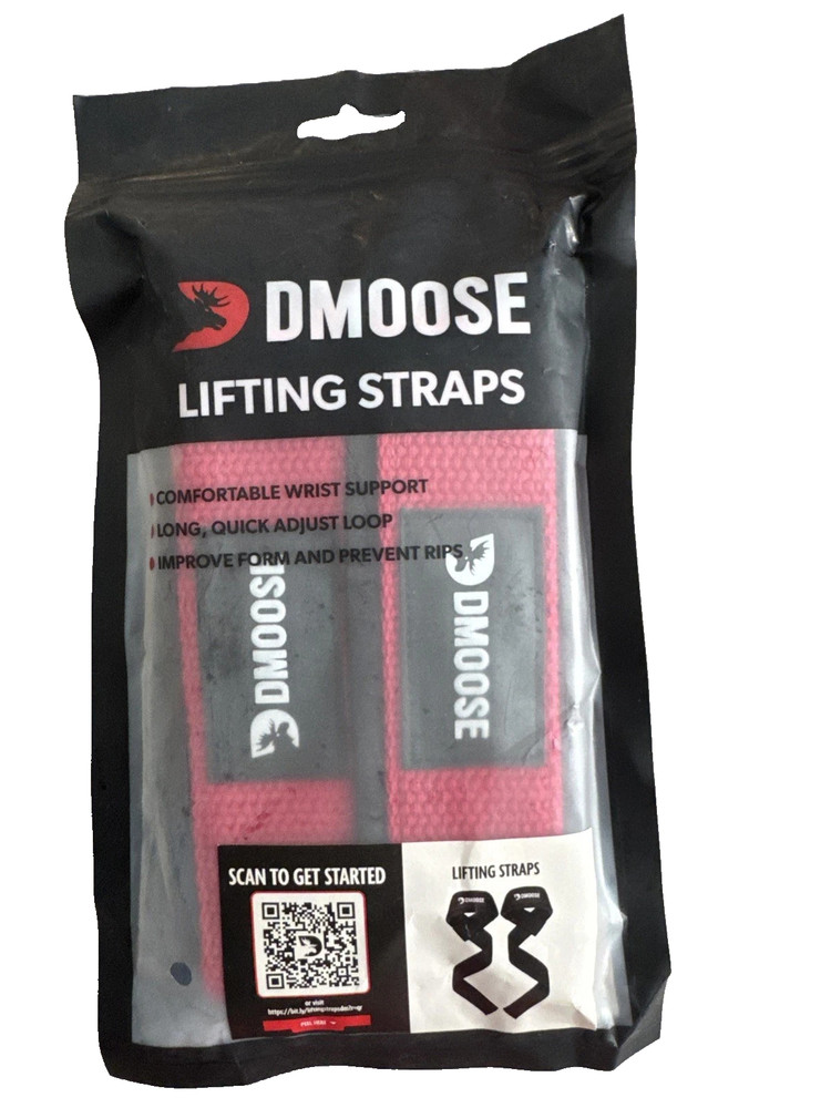 DMoose Red Padded Weight Lifting Straps Pair