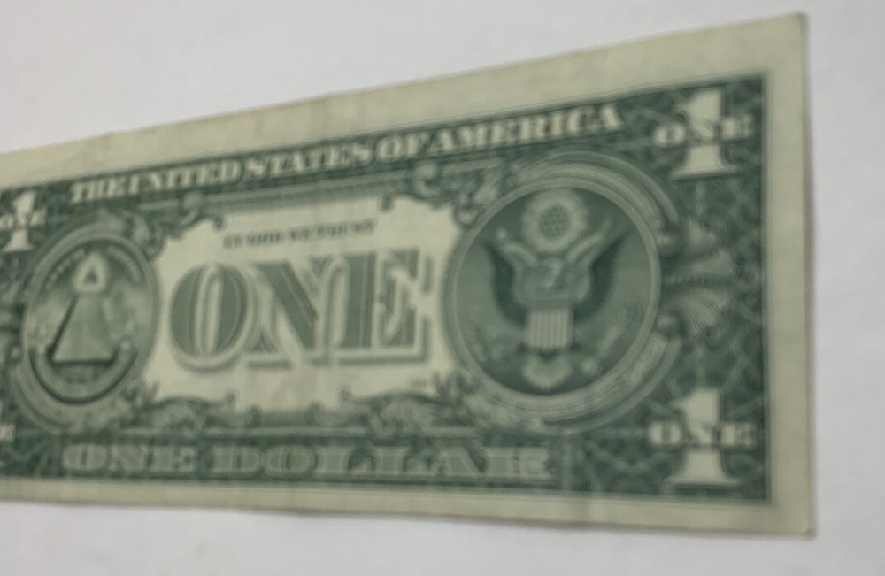 1969 D $1 DOLLAR Bill MISALIGNMENT~ MISCUT ERROR ☆ FED RESERVE NOTE