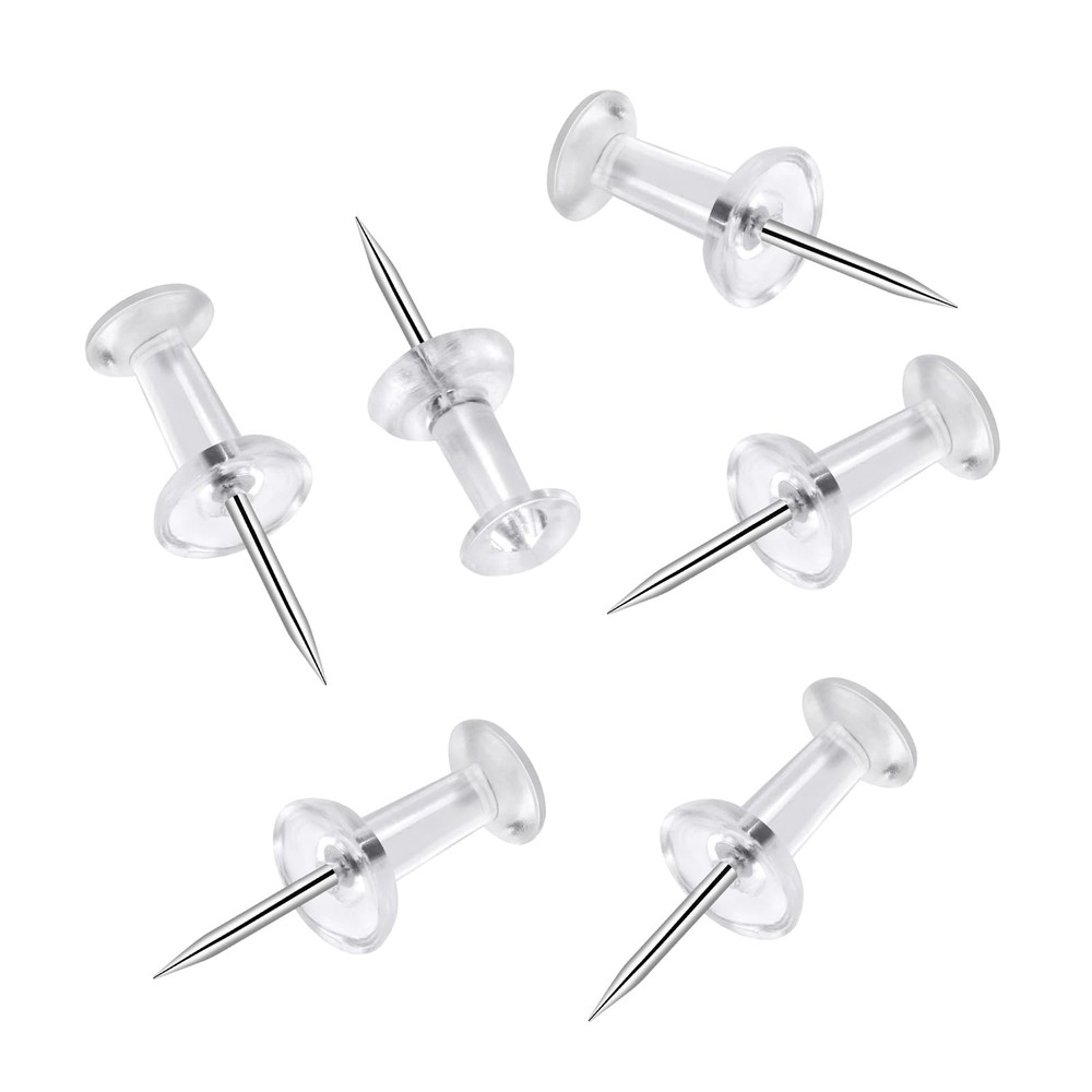 200 Pcs Push Pins Tacks, Thumb Tacks for Wall, Clear Plastic 200pcs,