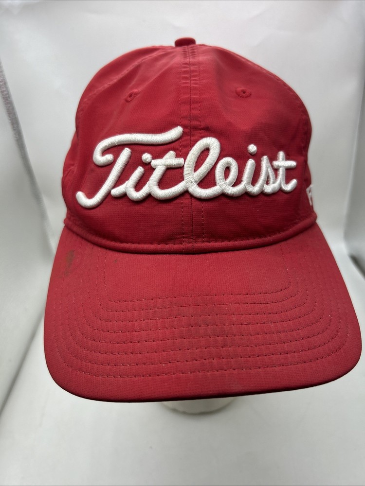 Titleist FJ Pro V1 Red Adjustable Strapback Golf Hat Cap Adjustable