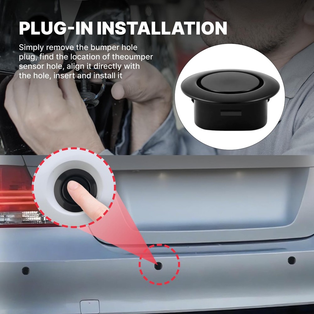10PCS Car Bumper Hole Plugs Parking Sensor Covers Universal Dustproof