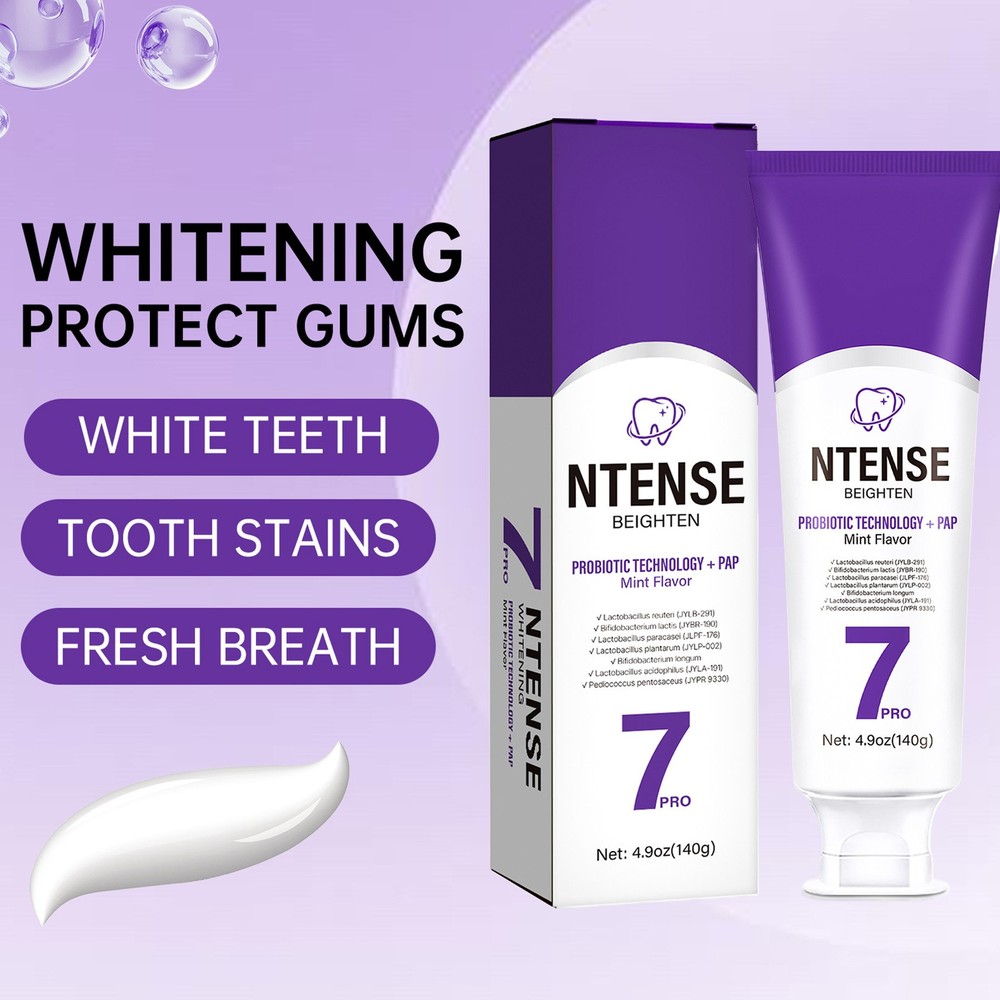 Upgrade 7-Pro Intensive Toothpaste Natural Whitening Mint for Deep Stain Remover