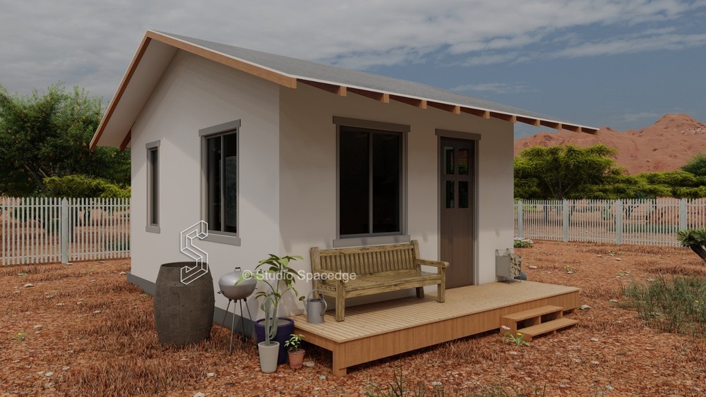 Custom Cottage Tiny House Plan with 1 Bed 1 Bath PDF Hard (A4 Copy) FREE CAD