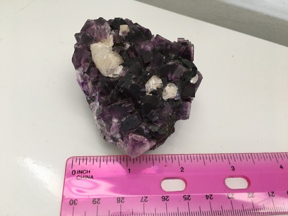 natural purple fluorite specimen, pre-owned