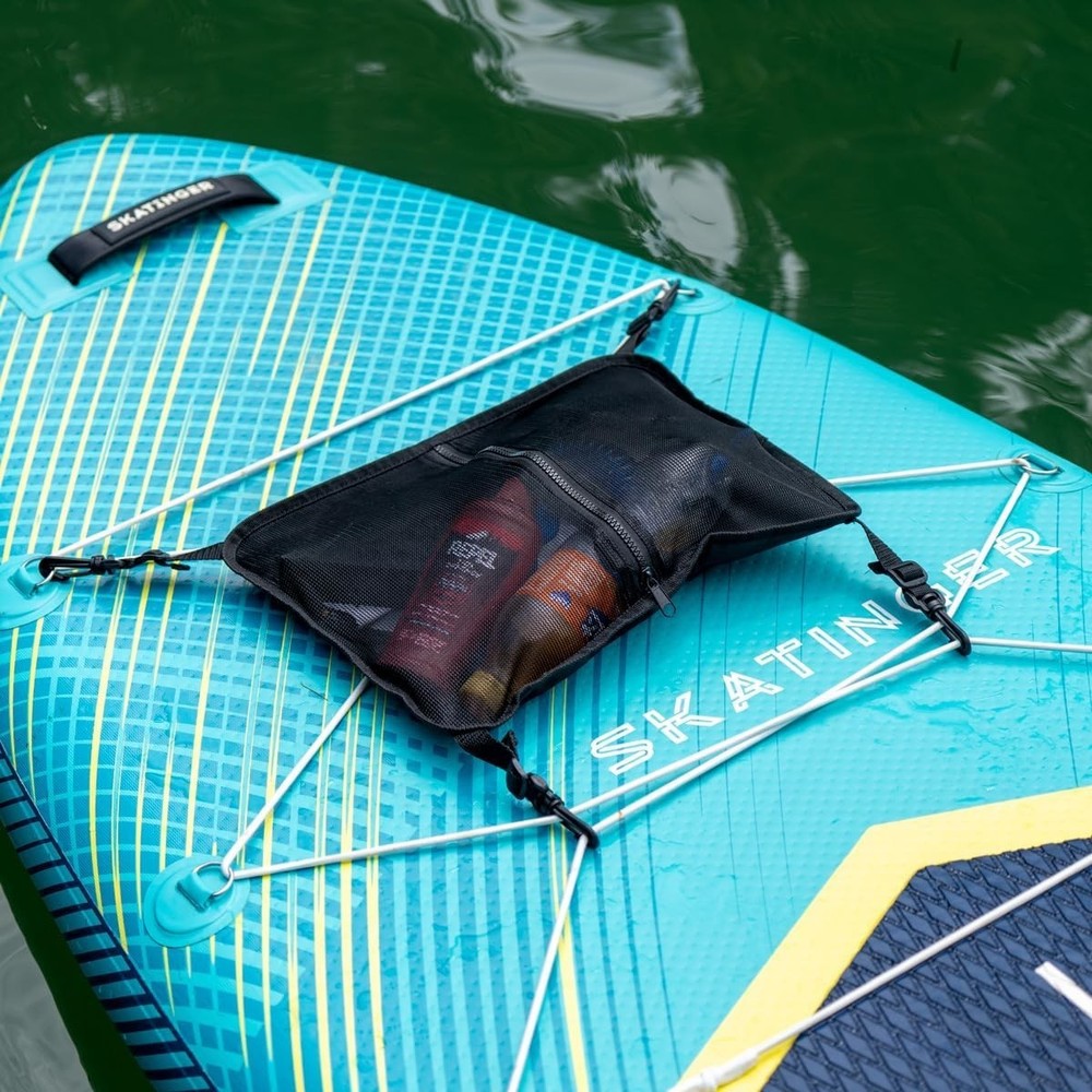 Durable Oxford Mesh Paddleboard Deck Bag with 4 Compartments & Adjustable Straps