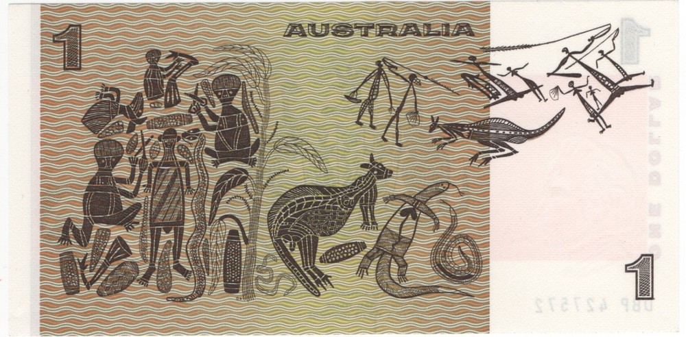1976 Australia $ 1 One Dollar Thick DBP Test Note - R76bi - UNC - # 35014