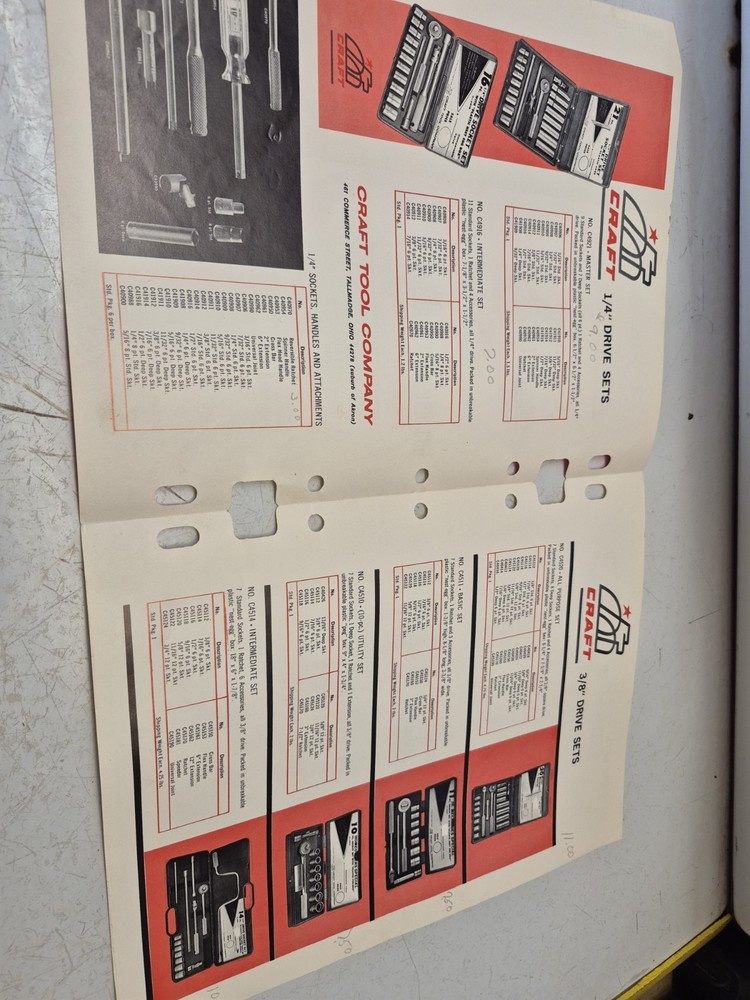 Craft Tool Company Catalog Inserts
