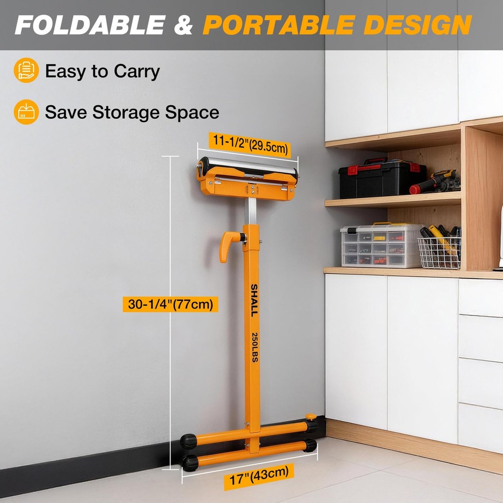 SHALL 2Pack Folding Roller Stand Heavy Duty 250 LBS Load Capacity 27.843'' ...