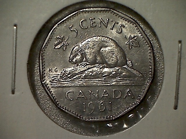 1961 Canada Uncirculated - 5 Cent Coin