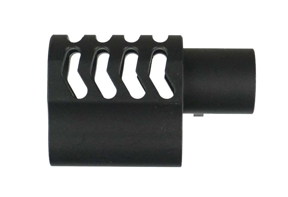 1911 .45 ACP Muzzle Brake Compensator, B Style, Anodized Black Free Spring Plug