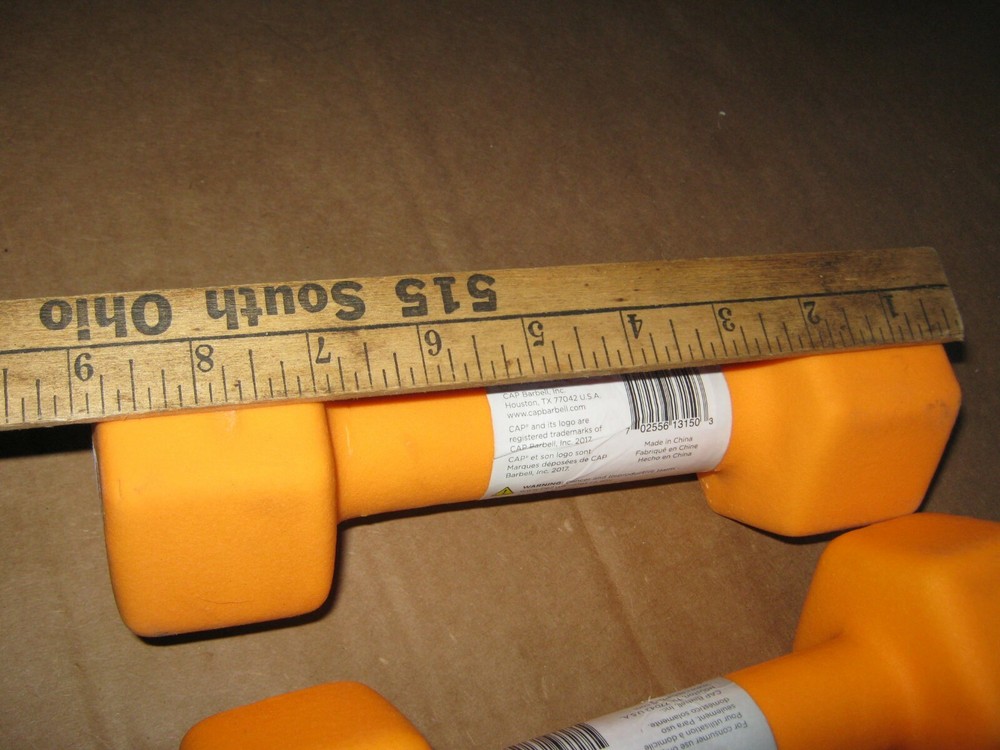 CAP 8lbs Neoprene Hex Coated Dumbbell Orange Pair