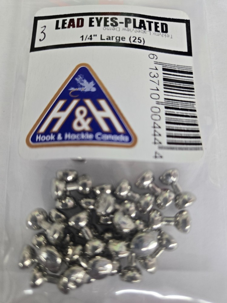 Dumbbell Eyes  "  Plated  "  Size: Large  1/4"   25 per pack