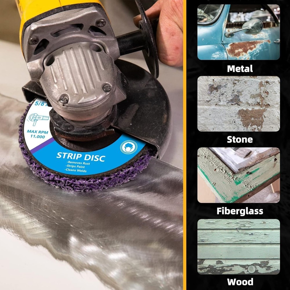 10-Pack 4-Inch Stripping Discs for Angle Grinder - Fast Rust & Paint Removal