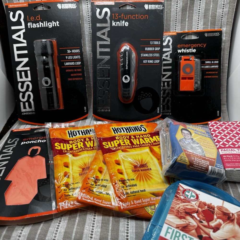 Emergency Essential Survival Kit Backpack First Aid Gear Tools And More