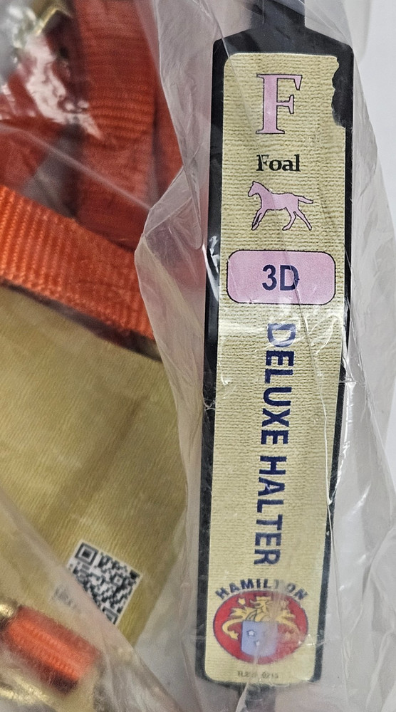 Hamilton Deluxe Nylon Solid Brass Horse Halter - Foal *MANGO* NWT