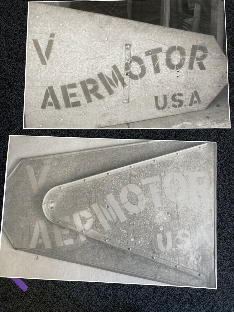 6ft Aermotor X802 Windmill Tail Vane Logo Layout for Stencil, Conway Valley Inds