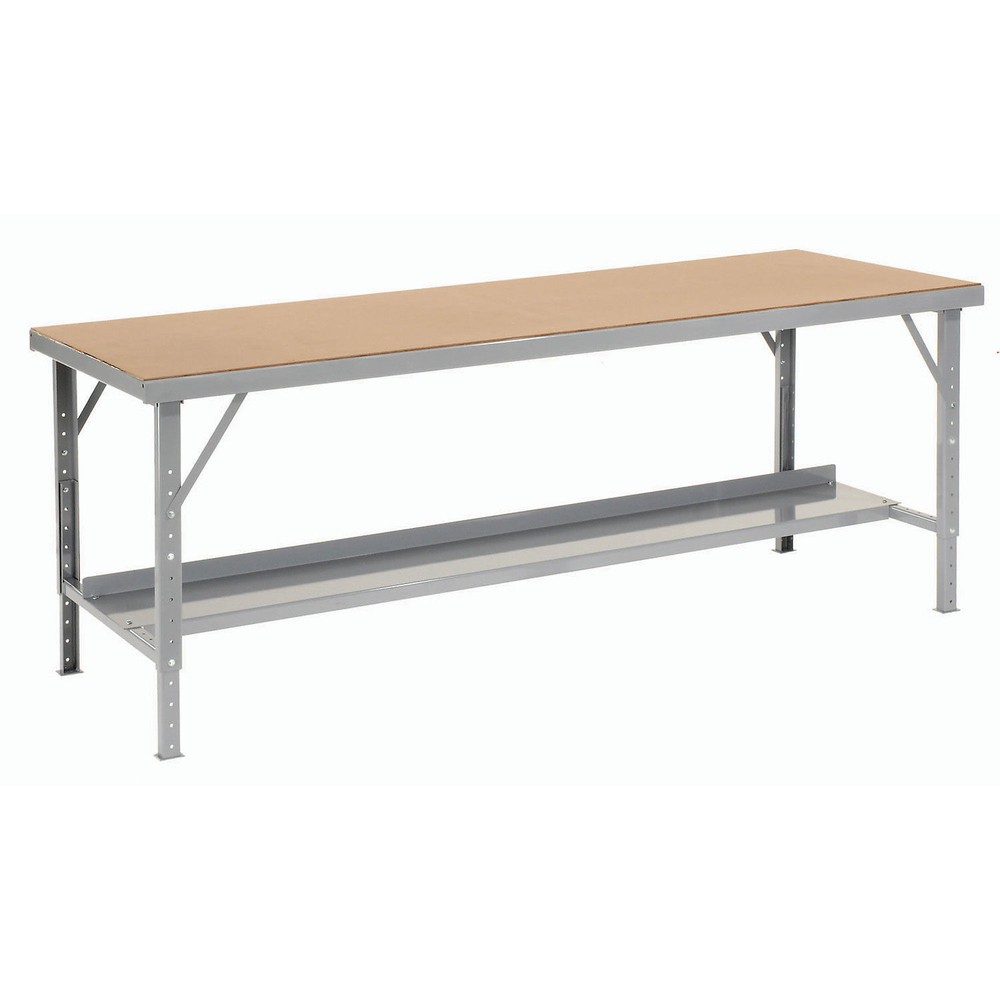 Heavy-Duty Extra Long Hardboard Folding Assembly Workbench 84" W x 34" D Gray
