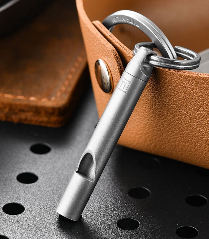 Titanium Alloy Whistle Training Command Warning Tool Keychain Necklace EDC