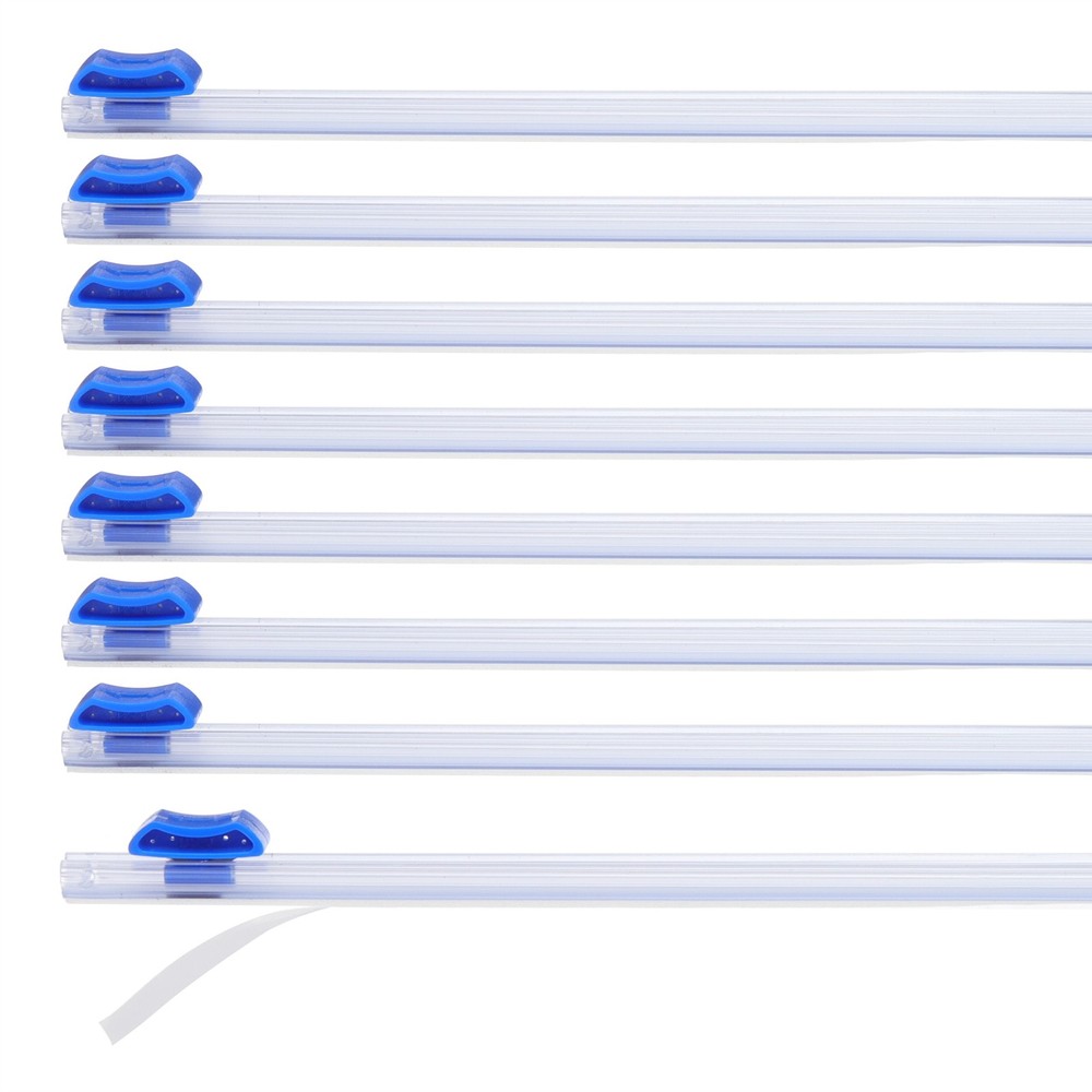 8pcs Plastic Wrap Cutter, 19in Plastic Wrap Slide Cutter Self Adhesive, Blue
