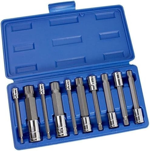 10054A XZN Triple Square Spline Bit Socket Set | Extra 10 Piece Extra-Long