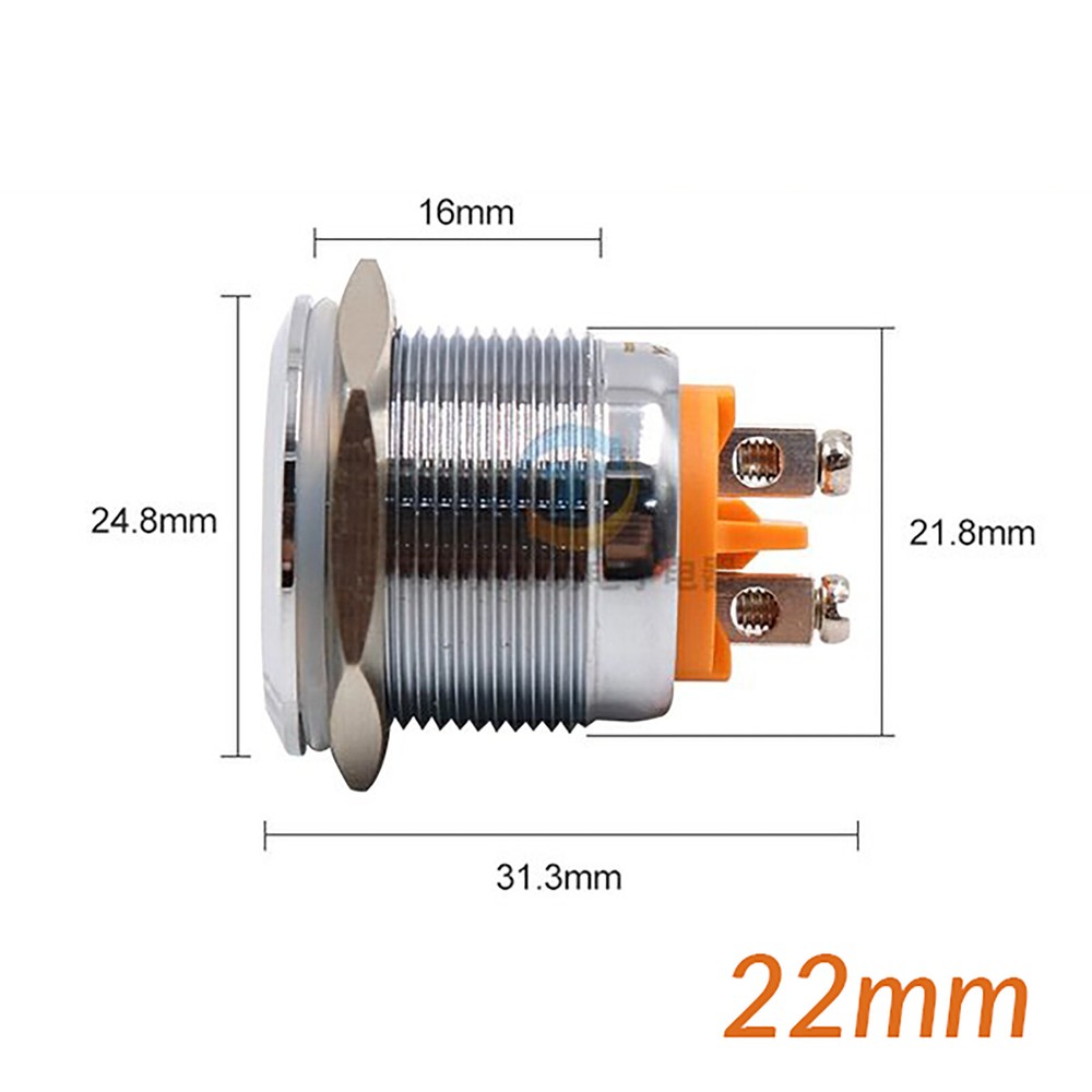 8mm-22mm Waterproof LED Indicator Warning Signal Light Thread Metal Panel Mount