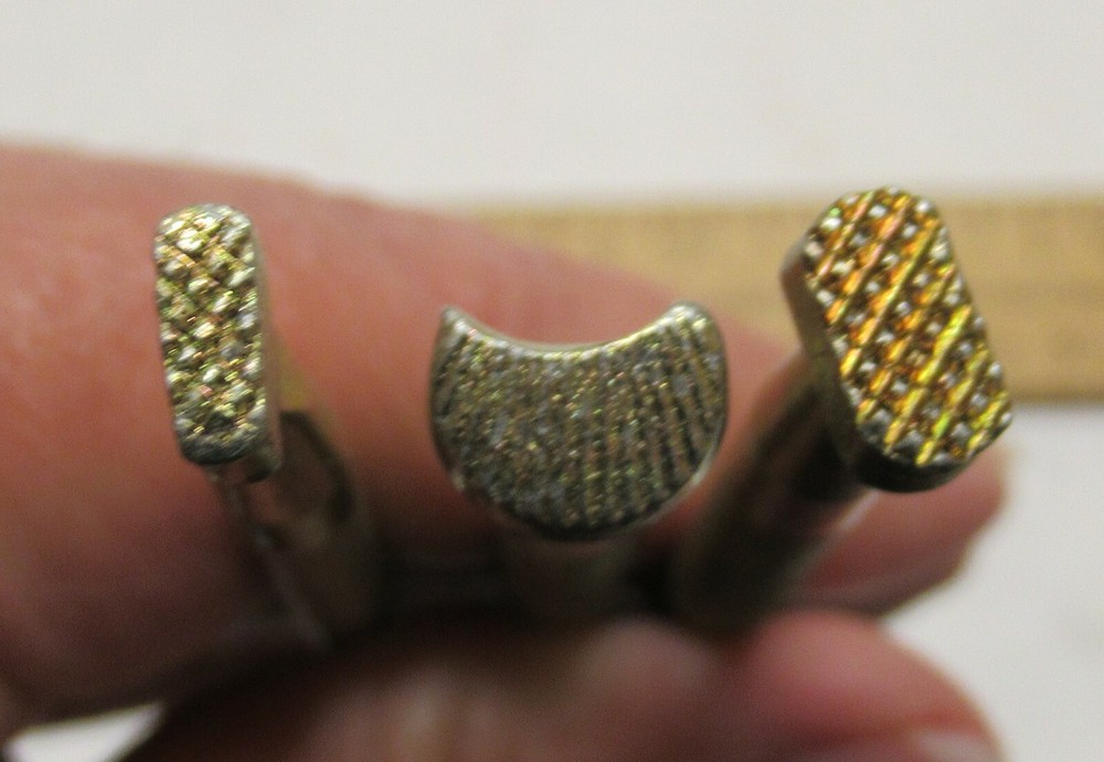 3 LEATHER STAMPING TOOLS - As Is / unmarked