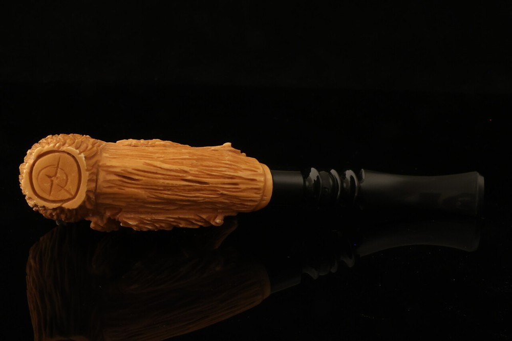 Wolf Block Meerschaum Pipe with custom case 13633