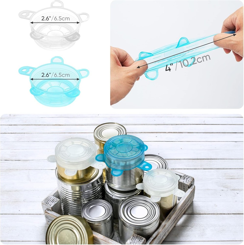 Small Silicone Stretch Lids, 12PCS 2.6"/6.5cm Zero Waste 12PCS, Small, clear