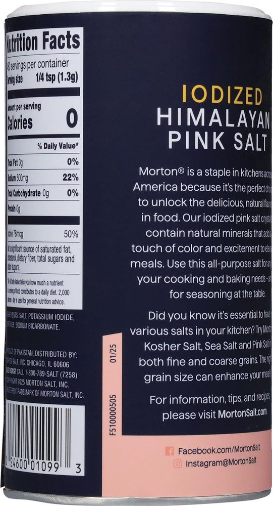 Iodized Himalayan Pink Salt, 22 Oz (2 Pack)