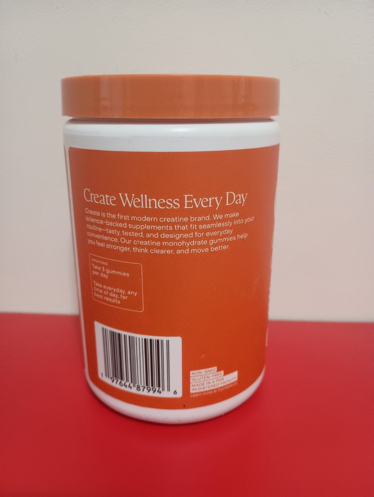 (2-Pack) Create Creatine Gummies, Orange 180 Unit