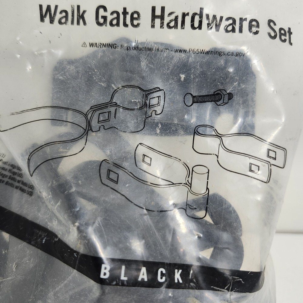 2-3/8" Walk Gate Hardware Set BLACK Merchant Metals New