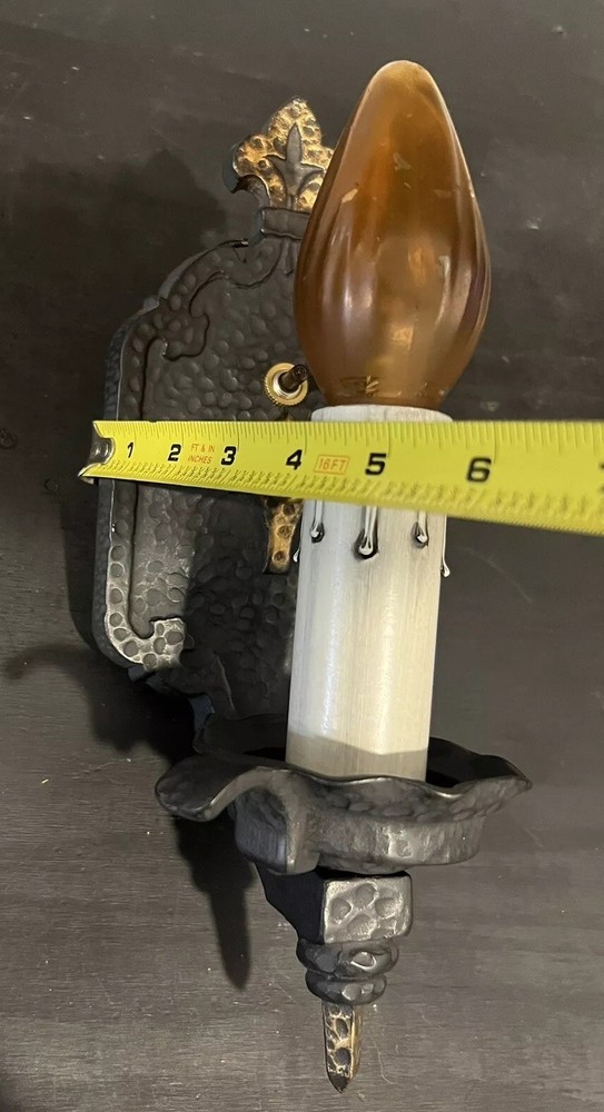 Antique Pair Mission Gothic Sconces Rare 2M