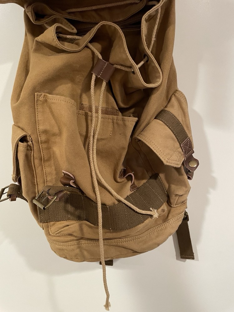 NWT Cotton Canvas & Leather Backpack | Camera Day Outdoors Bag