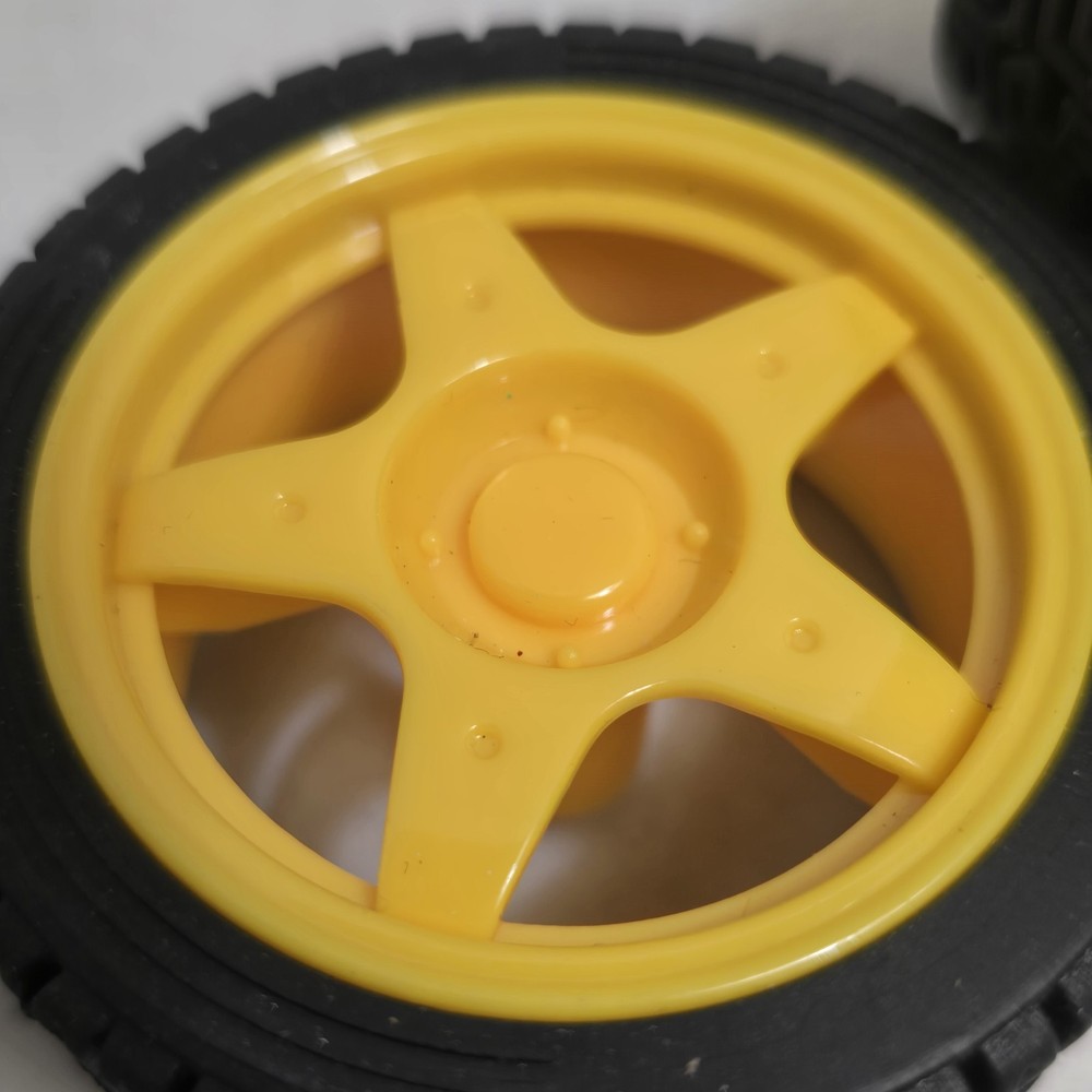 2PCS Small Smart Car Model Robot Plastic Tire Wheel 65x26mm