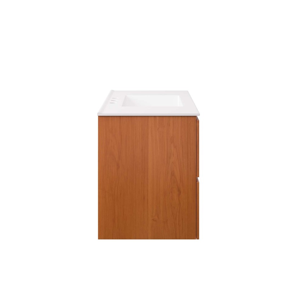 Modway Scenic 36" Wall-Mount Bathroom Vanity in Cherry WhiteCherry White