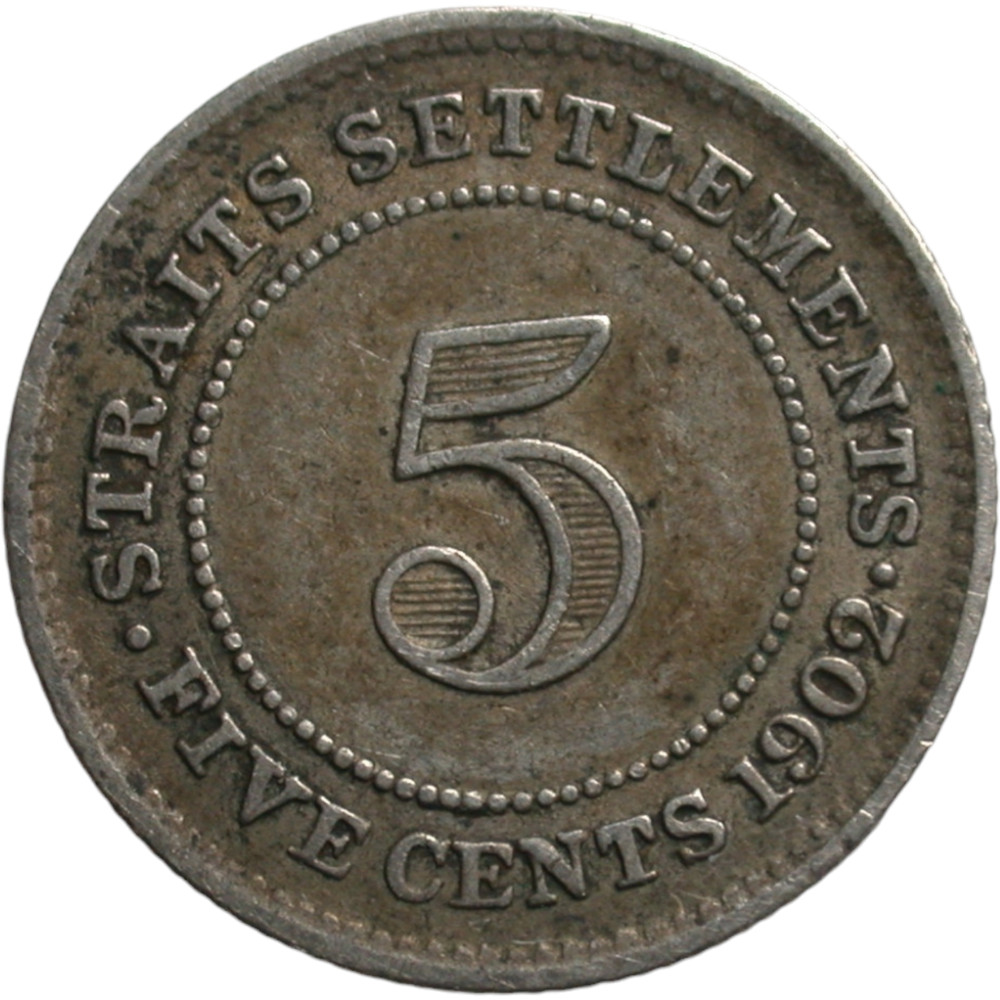 Strait Settlements 1902 5 Cents