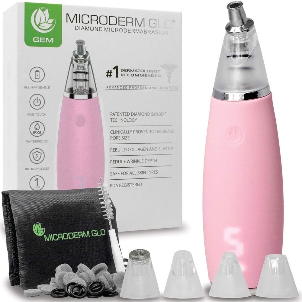 Microderm GLO GEM Diamond Microdermabrasion & Suction Tool - Blackhead removal