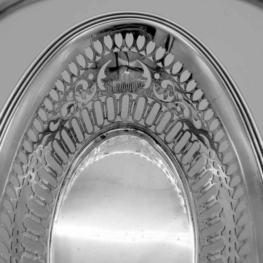 Open Work Basket Fixed Handle Gorham Sterling Silver No Mono