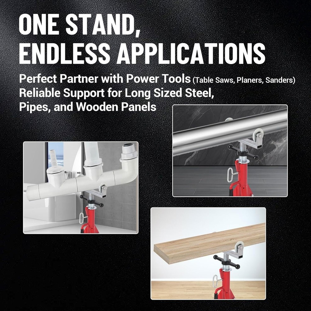 Pipe Stand Adjustable Height 2500 Lbs Portable for Welding & Construction