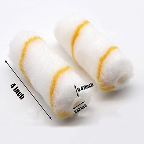 100 Pieces 4 Inch Paint Roller Covers Small Roller Nap with Roller Frame Kit
