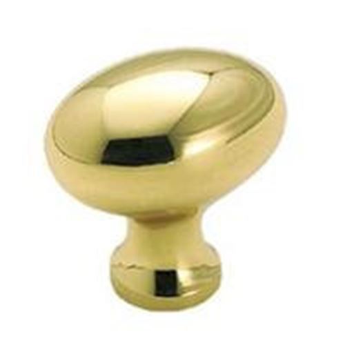 3/4" Avante Oval Knob Solid Polished Brass