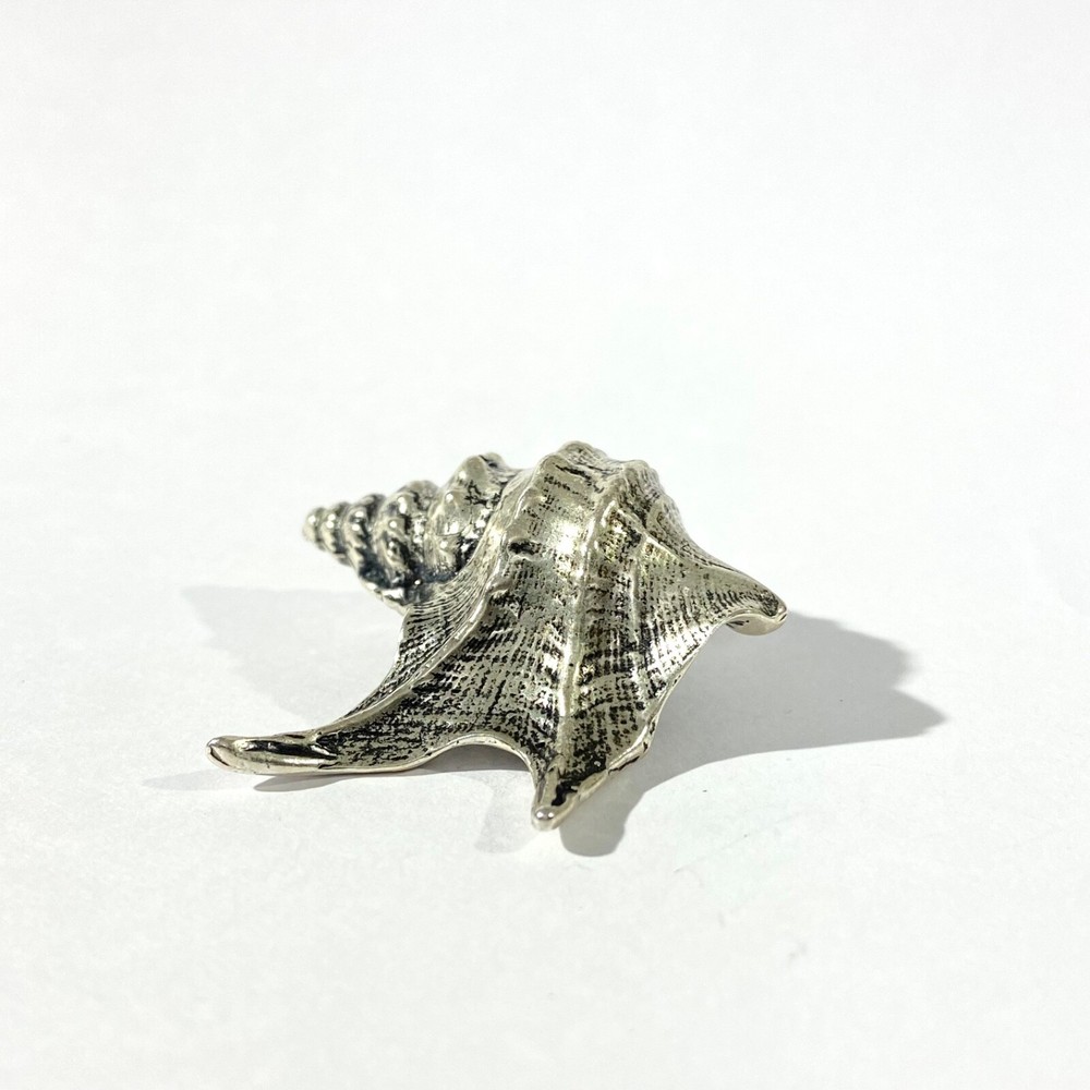 vintage solid silver shell miniature , hallmarked italian figurine