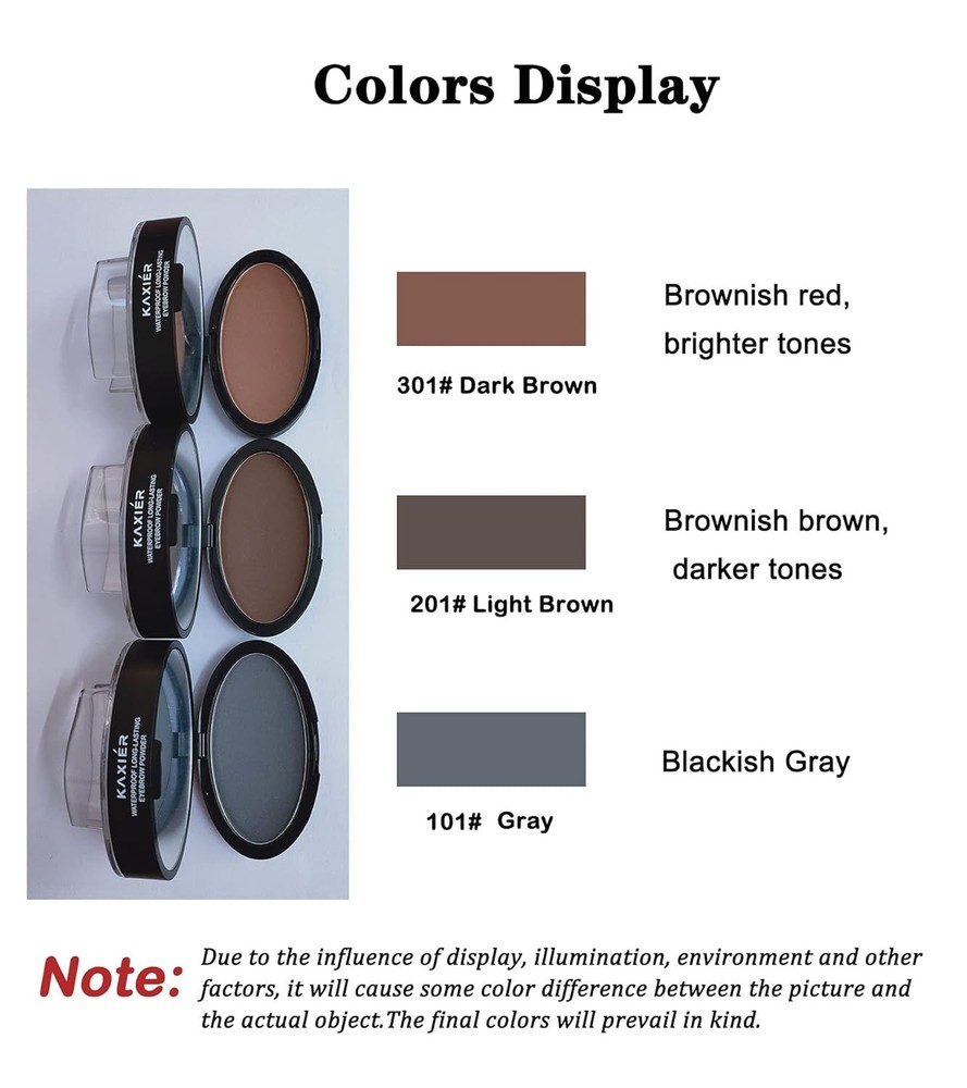 Waterproof Eyebrow Stamp Powder Kit, Light Brown (301#)