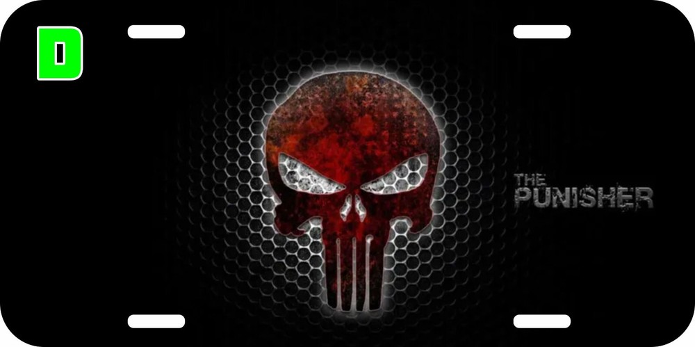 THE PUNISHER ASSORTED METAL LICENSE PLATE