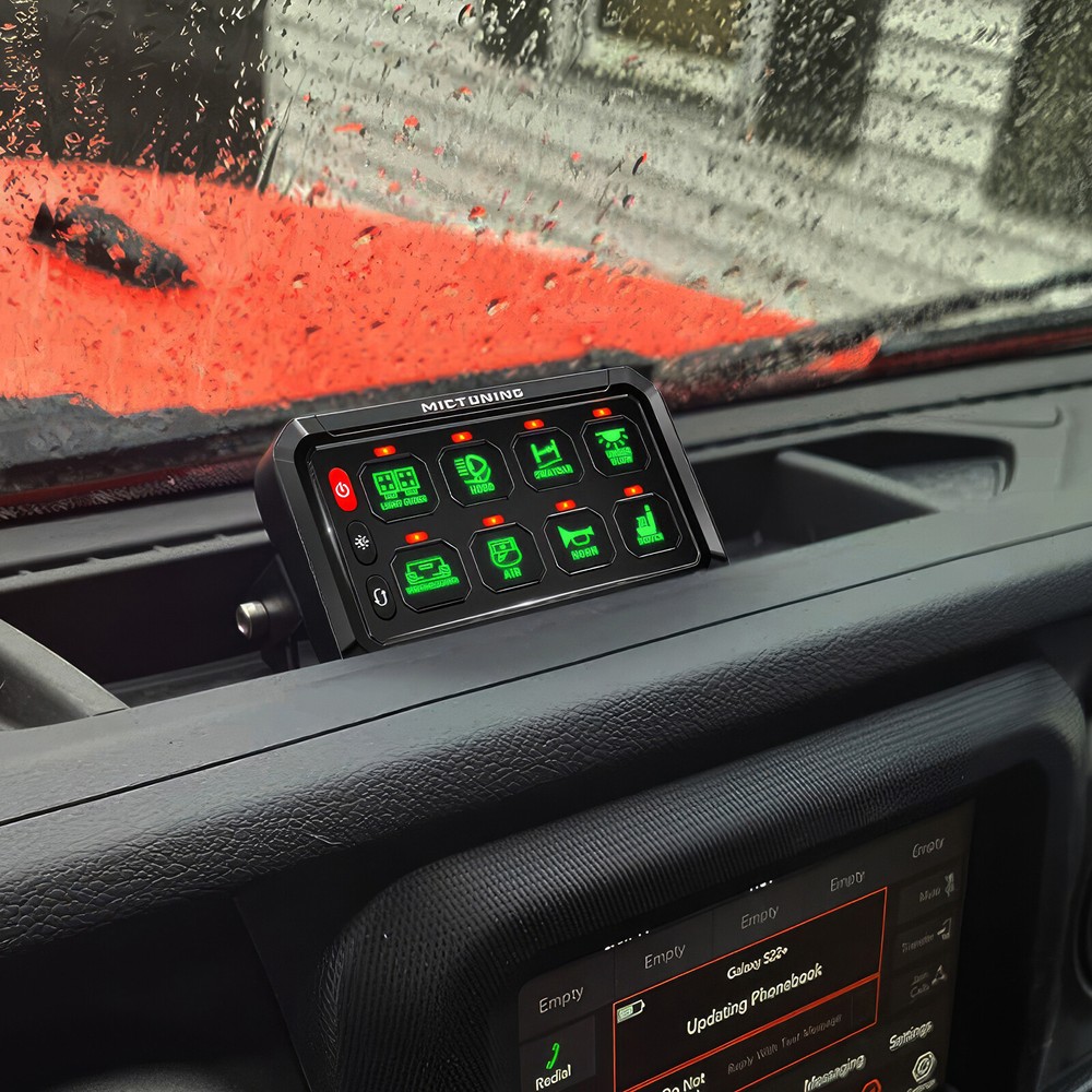 12/24V 8 Gang Switch Panel Led Light Bar Switch Momentary Strobe Switch Pod, USA