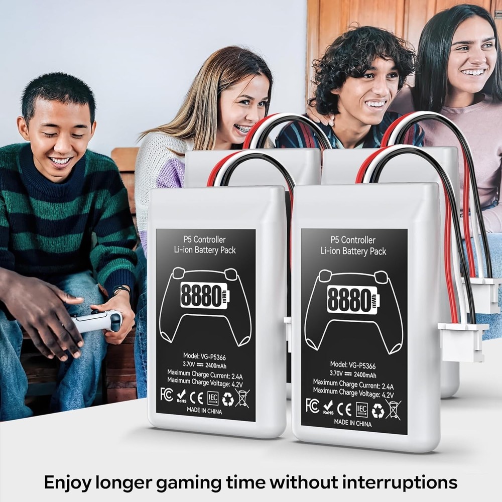 Efficient 8880mWh Battery Pack for PS5 Controller - Ultimate Gaming Aid