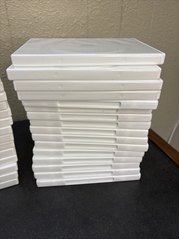 34~NEW~White Plastic Single DVD/Game Cases