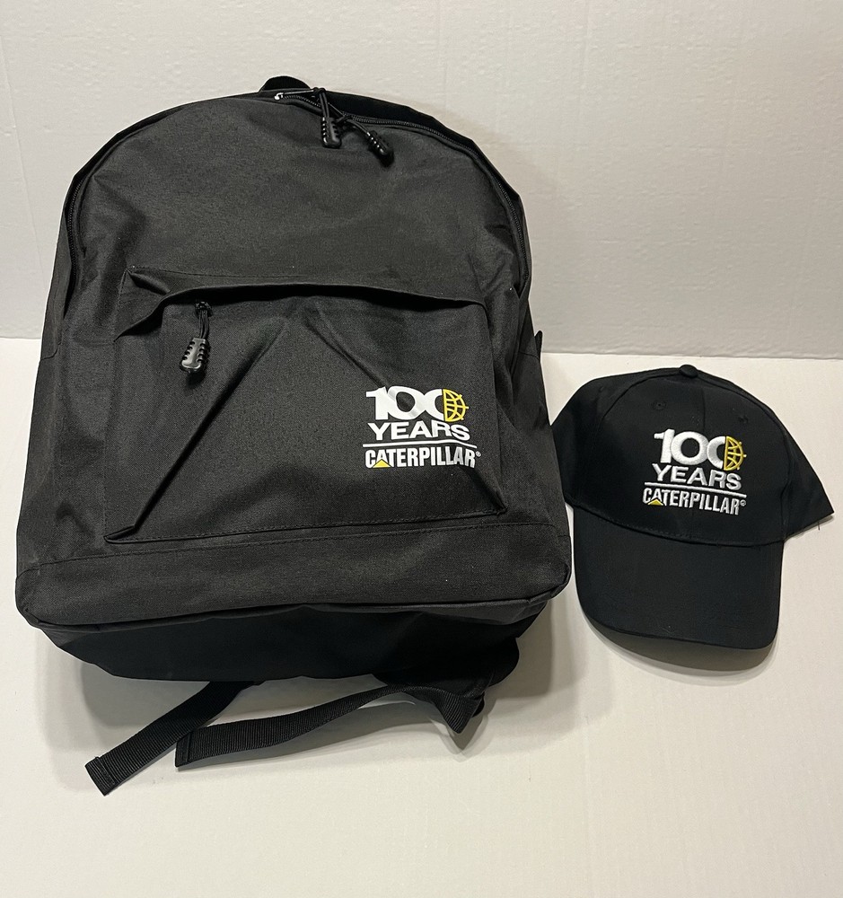 Caterpillar 100 Year Centennial Commemorative Backpack And Hat NEW