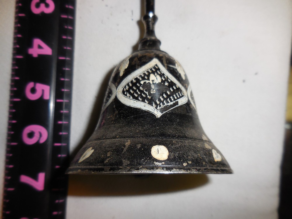 Vintage Large School Bell METAL Handle